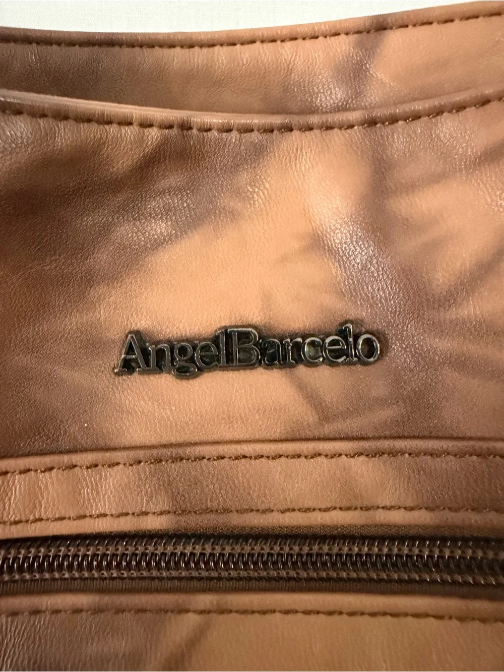 Angel Barcelo Brown Multi Pocket Faux Leather Crossbody Bag (B179)